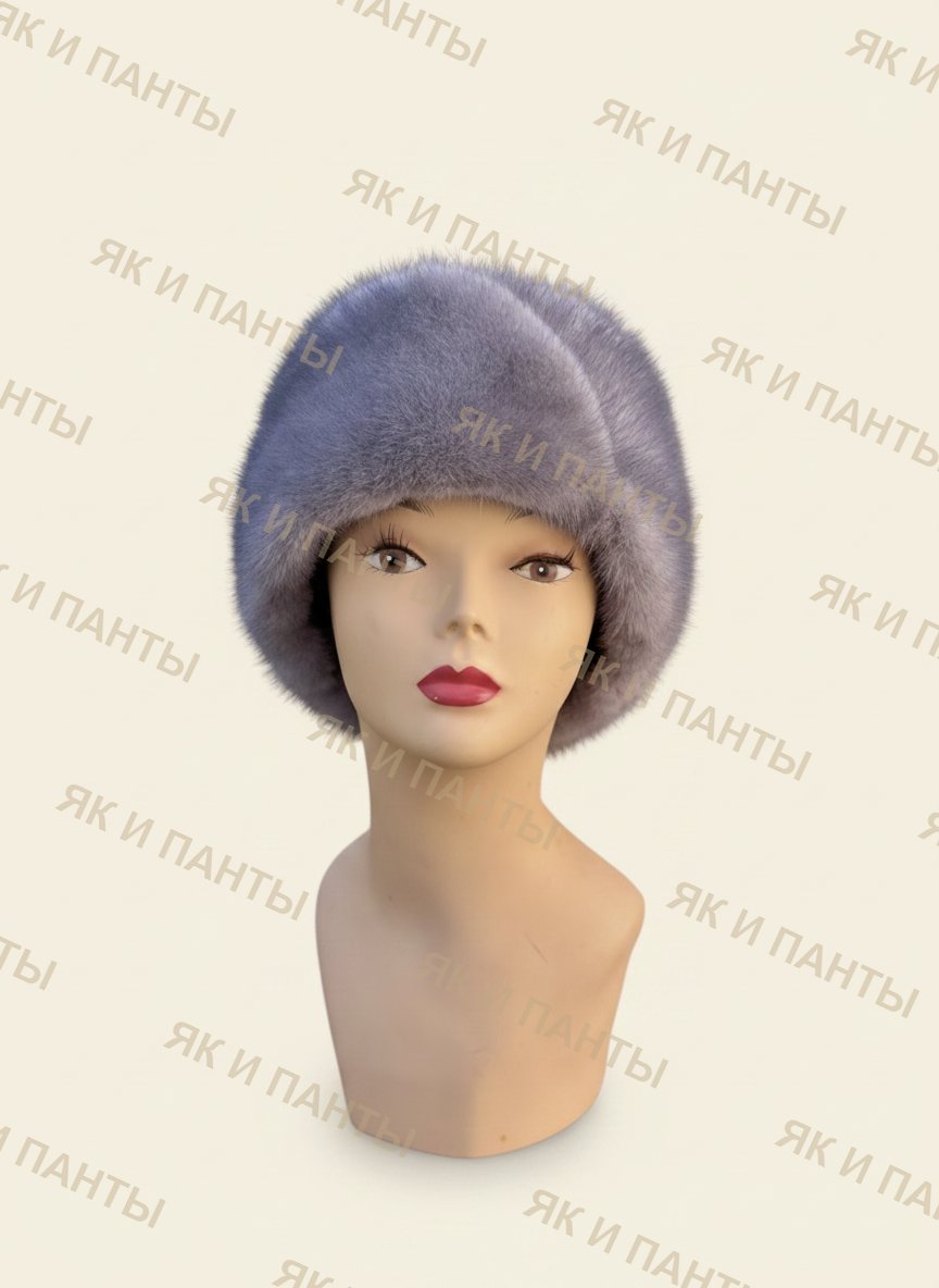 Пилотка из норки серая