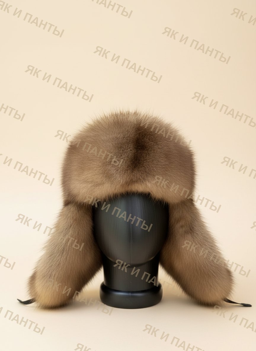 Ушанка из соболя «карамель»