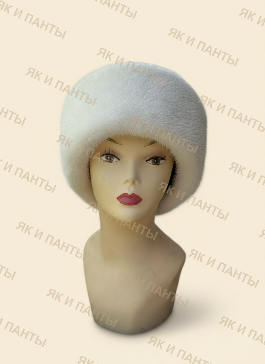 Боярка из норки расшитая белая
